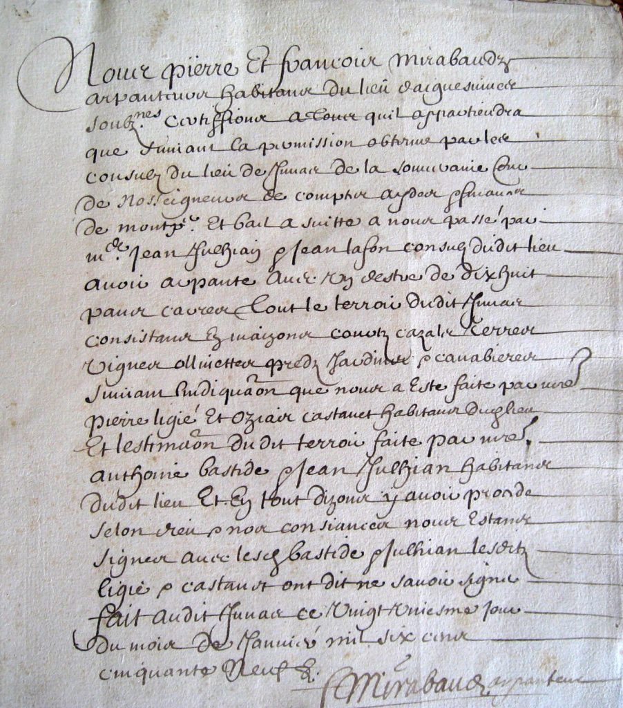 Junas 1659 Rapport De L arpenteur M moire Sommi res Junas 1659 Rapport De L arpenteur M moire Sommi res